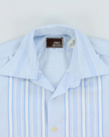 Vintage 1970s John Henry Striped Chambray Long Sleeve Shirt - S
