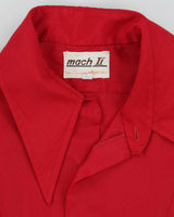 Vintage 1970s Mach II Arrow Made In Canada Perma Press Dogtooth Collar Long Sleeve Shirt - L