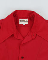 Vintage 1970s Mach II Arrow Made In Canada Perma Press Dogtooth Collar Long Sleeve Shirt - L
