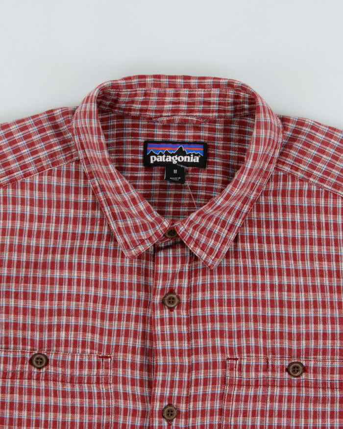 Vintage Patagonia Plaid Organic Hemp Blend Short Sleeve Shirt - M