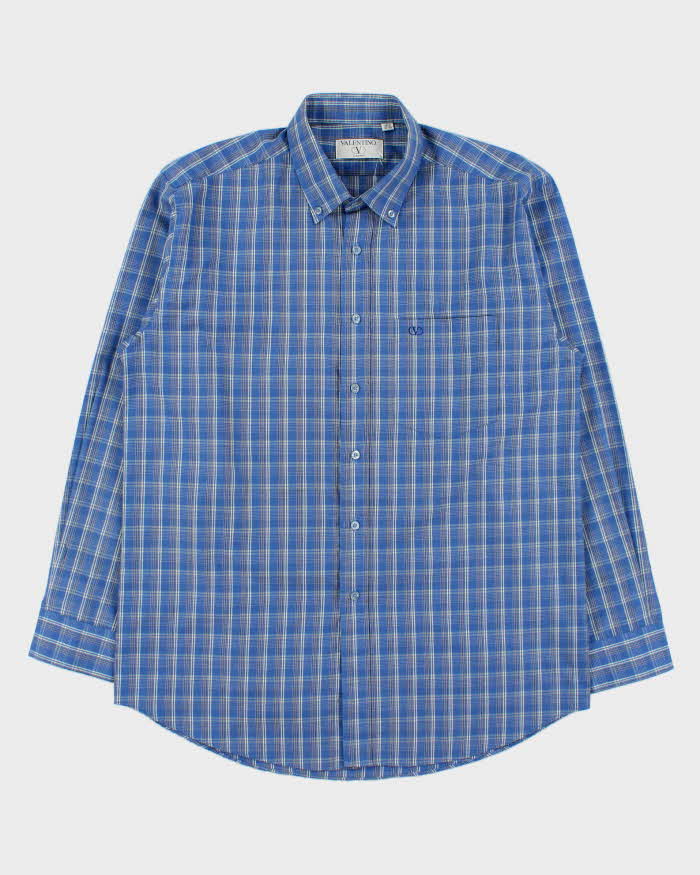 Vintage 1990s Valentino Chemises Plaid Long Sleeve Shirt - M