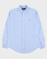 Vintage Y2K 00s Ralph Lauren Gingham Custom Fit Long Sleeve Oxford Shirt - L