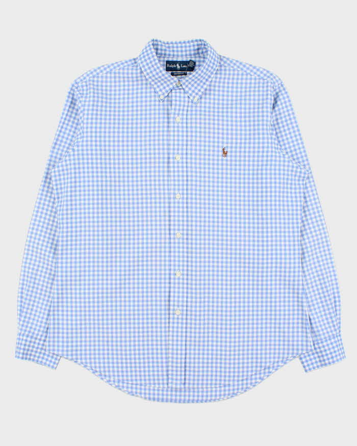 Vintage Y2K 00s Ralph Lauren Gingham Custom Fit Long Sleeve Oxford Shirt - L