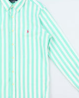 Vintage Polo Ralph Lauren Striped Custom Fit Long Sleeve Summer Shirt - M
