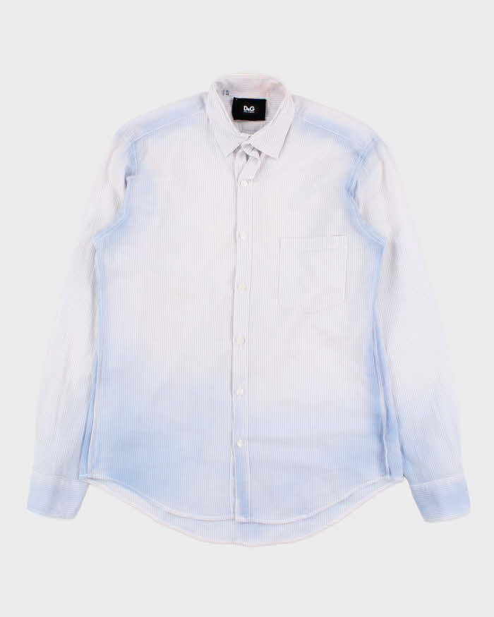 Vintage Y2K 00s D&amp;G Dolce &amp; Gabbana Gradient Dyed Striped Long Sleeve Shirt - M