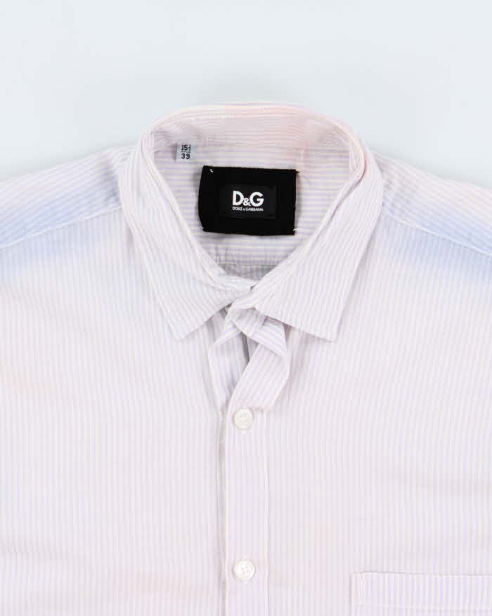 Vintage Y2K 00s D&amp;G Dolce &amp; Gabbana Gradient Dyed Striped Long Sleeve Shirt - M