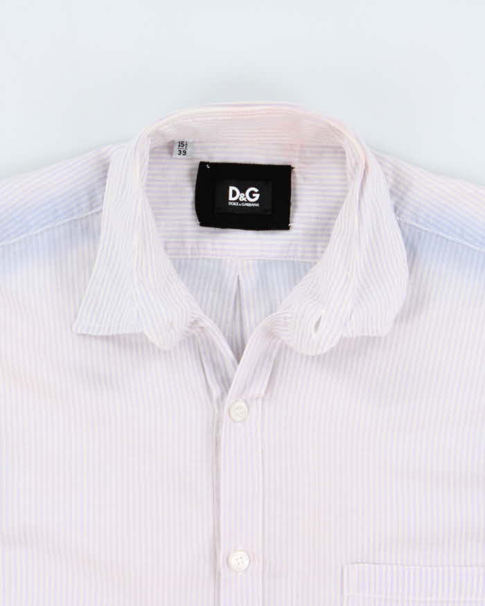 Vintage Y2K 00s D&amp;G Dolce &amp; Gabbana Gradient Dyed Striped Long Sleeve Shirt - M