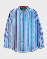 Vintage Y2K 00s Robert Graham Pattern Striped Classic Fit Long Sleeve Shirt - XL