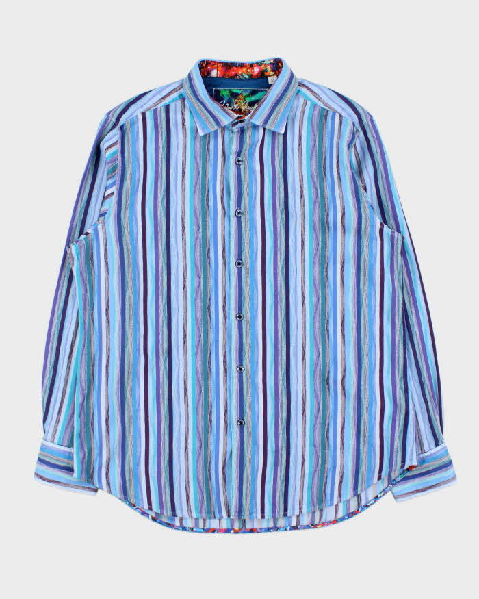 Vintage Y2K 00s Robert Graham Pattern Striped Classic Fit Long Sleeve Shirt - XL