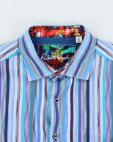 Vintage Y2K 00s Robert Graham Pattern Striped Classic Fit Long Sleeve Shirt - XL