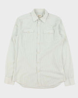 Vintage Y2K 00s Diesel Sage Green Striped Long Sleeve Western Shirt - XL