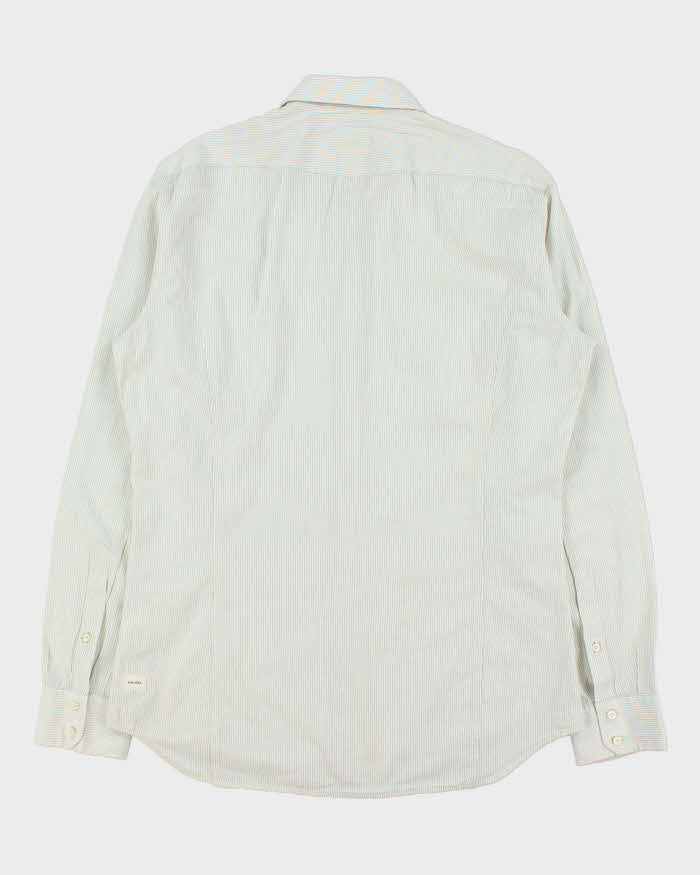 Vintage Y2K 00s Diesel Sage Green Striped Long Sleeve Western Shirt - XL