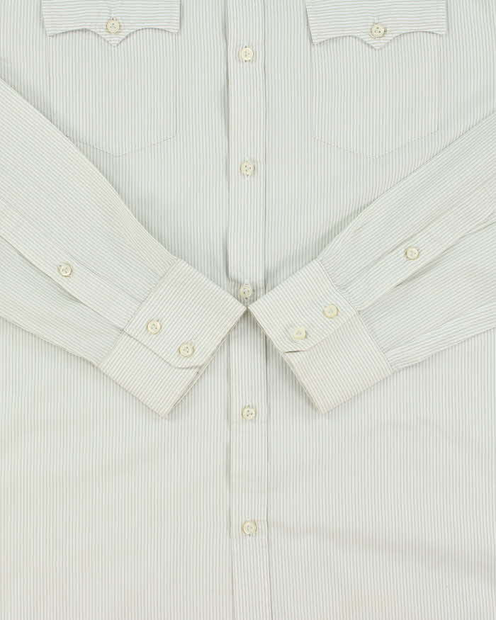 Vintage Y2K 00s Diesel Sage Green Striped Long Sleeve Western Shirt - XL