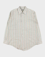 Vintage 1970s Van Heusen Century Dot Striped Long Sleeve Shirt - L