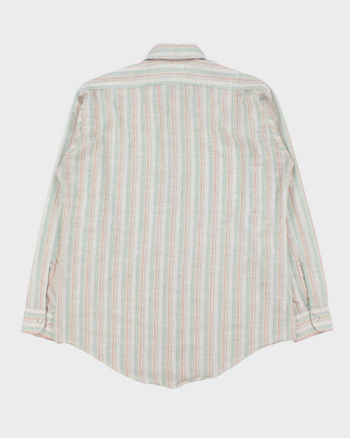 Vintage 1970s Van Heusen Century Dot Striped Long Sleeve Shirt - L