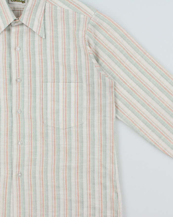 Vintage 1970s Van Heusen Century Dot Striped Long Sleeve Shirt - L