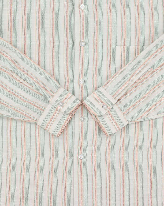 Vintage 1970s Van Heusen Century Dot Striped Long Sleeve Shirt - L