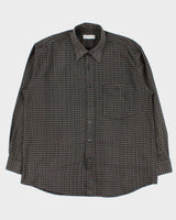 Vintage 1990s Christian Dior Heavyweight Check Long Sleeve Flannel Shirt - L