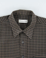 Vintage 1990s Christian Dior Heavyweight Check Long Sleeve Flannel Shirt - L