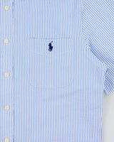 Vintage Ralph Lauren Striped Seer Sucker Slim Fit Short Sleeve Shirt - M