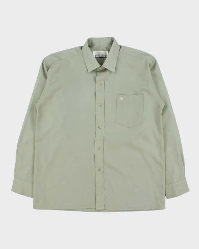 Vintage 1990s Givenchy Gentleman Sage Green Long Sleeve Shirt - M