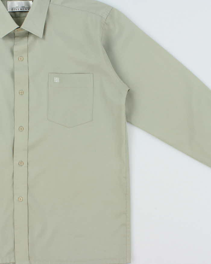 Vintage 1990s Givenchy Gentleman Sage Green Long Sleeve Shirt - M