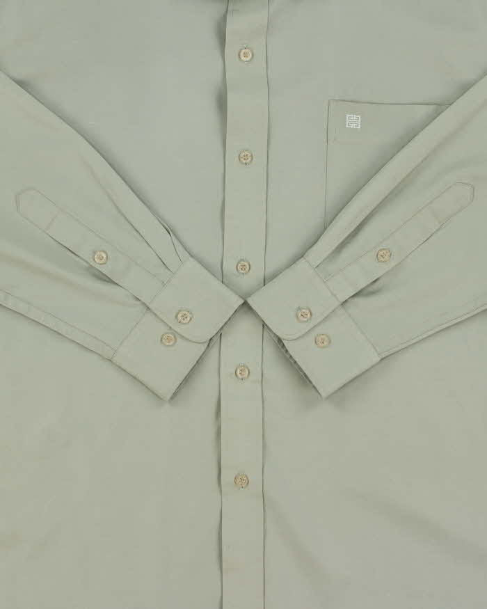 Vintage 1990s Givenchy Gentleman Sage Green Long Sleeve Shirt - M
