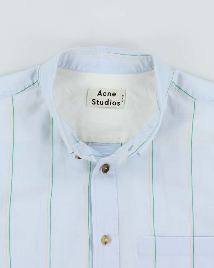 Vintage Acne Studios Pale Blue Striped Long Sleeve Shirt - XXL