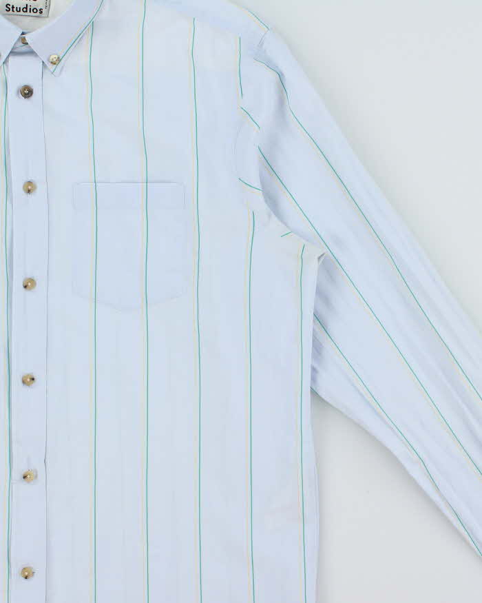 Vintage Acne Studios Pale Blue Striped Long Sleeve Shirt - XXL