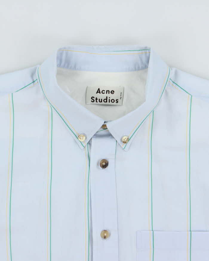 Vintage Acne Studios Pale Blue Striped Long Sleeve Shirt - XXL
