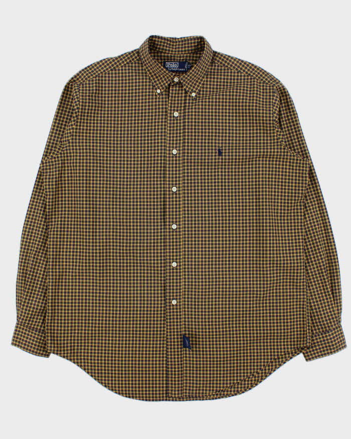 Vintage 1990s Ralph Lauren Oversized Checked Long Sleeve Shirt - L