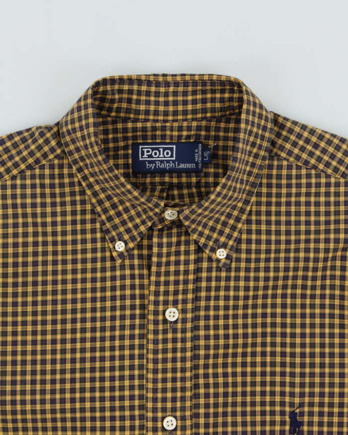 Vintage 1990s Ralph Lauren Oversized Checked Long Sleeve Shirt - L
