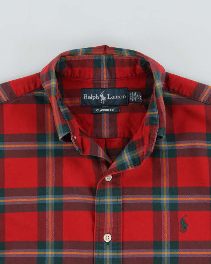 Vintage 1990s Ralph Lauren Classic Fit Checked Long Sleeve Shirt - S