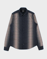 Vintage 2000s Jean Paul Gaultier Geometric Gradient Pattern Long Sleeve Shirt -  S