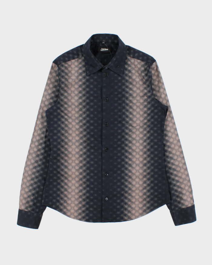 Vintage 2000s Jean Paul Gaultier Geometric Gradient Pattern Long Sleeve Shirt -  S