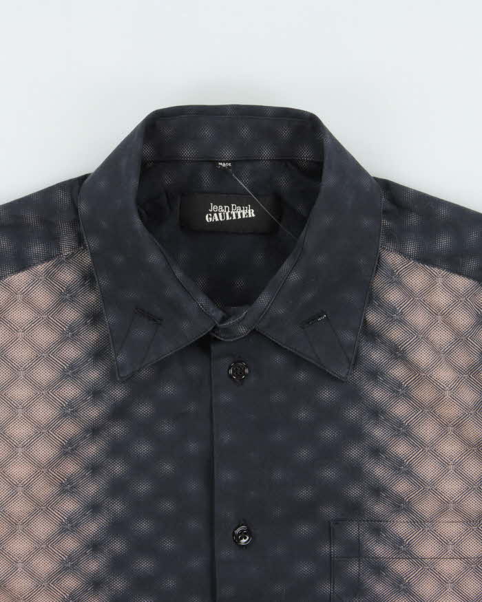 Vintage 2000s Jean Paul Gaultier Geometric Gradient Pattern Long Sleeve Shirt -  S