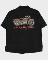 Vintage 1990s Harley Davidson Embroidered Silk Blend Short Sleeve Shirt - XL