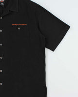 Vintage 1990s Harley Davidson Embroidered Silk Blend Short Sleeve Shirt - XL