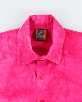 Vintage 1990s Dagoli Hot Pink Tie-Dye Made In Canada Short Sleeve Shirt - XL