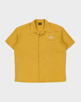 Vintage Steady Mustard Yellow Embroidered Made In USA Bowling Shirt - XL