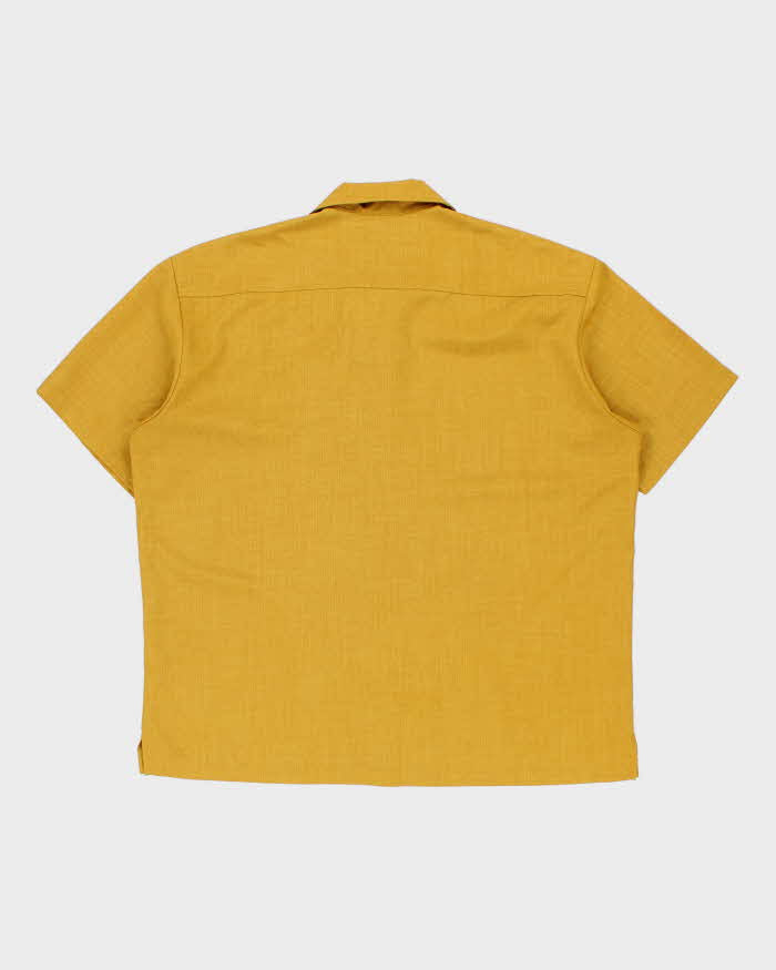 Vintage Steady Mustard Yellow Embroidered Made In USA Bowling Shirt - XL