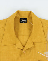 Vintage Steady Mustard Yellow Embroidered Made In USA Bowling Shirt - XL