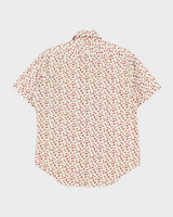 Vintage Y2K 00s Paul Smith Striped Rose Print Short Sleeve Shirt - M