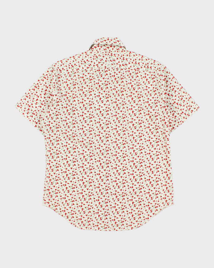 Vintage Y2K 00s Paul Smith Striped Rose Print Short Sleeve Shirt - M