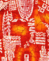 Vintage 1960s Made In USA Barkcloth Polynesian Tapa Single Stitch Hawaiian Shirt - L