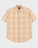 Vintage Y2K 00s Tommy Hilfiger Plaid Check Short Sleeve Shirt - M