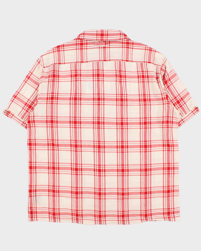 Vintage Y2K 00s Tommy Hilfiger Jeans Plaid Camp Collar Short Sleeve Shirt - L