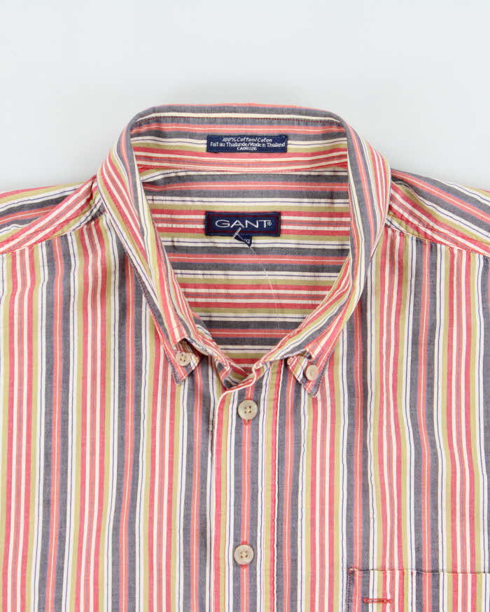 Vintage 1990s Gant Classic Striped Short Sleeve Shirt - L