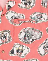 Vintage 1990s Big Dogs USA Western Graphic Camp Collar Short Sleeve Shirt - L