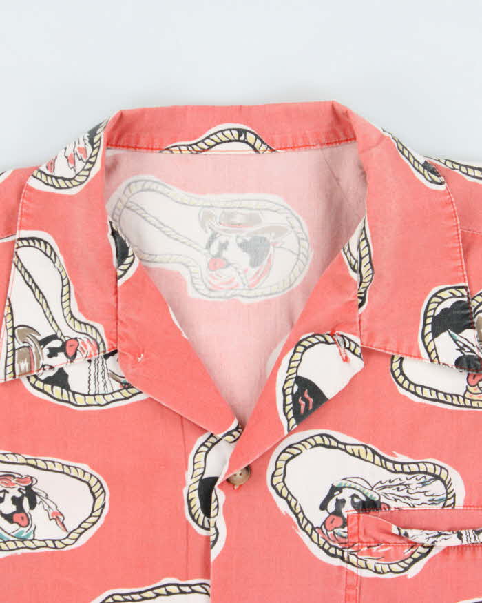 Vintage 1990s Big Dogs USA Western Graphic Camp Collar Short Sleeve Shirt - L